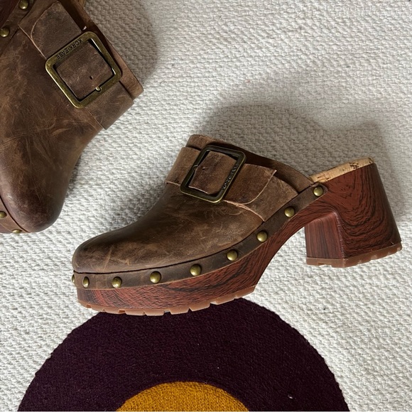 KorkEase Shoes New Korkease Brown Leather Tania Platform Clogs